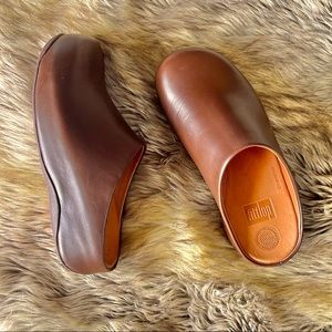 FitFlop Shuv Leather Clog Espresso Brown NWOB EU 38 / UK 5 / US 7
